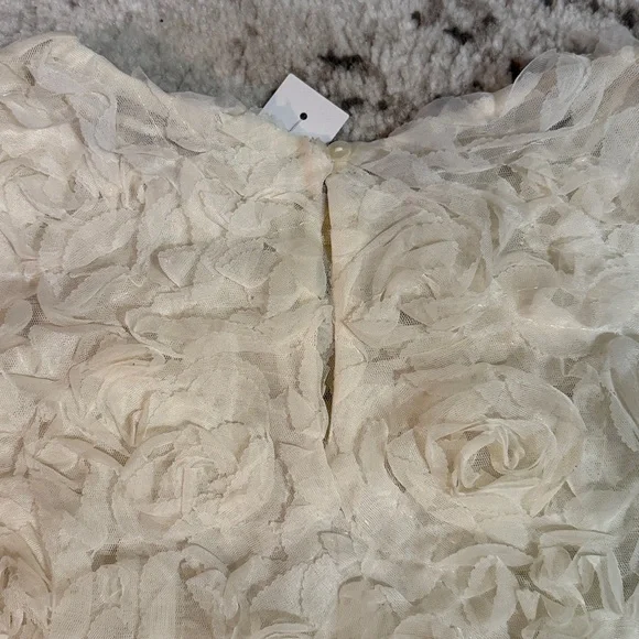 BNWT LOFT Cream Floral Tulle Blouse. Size S. - Picture 6 of 7